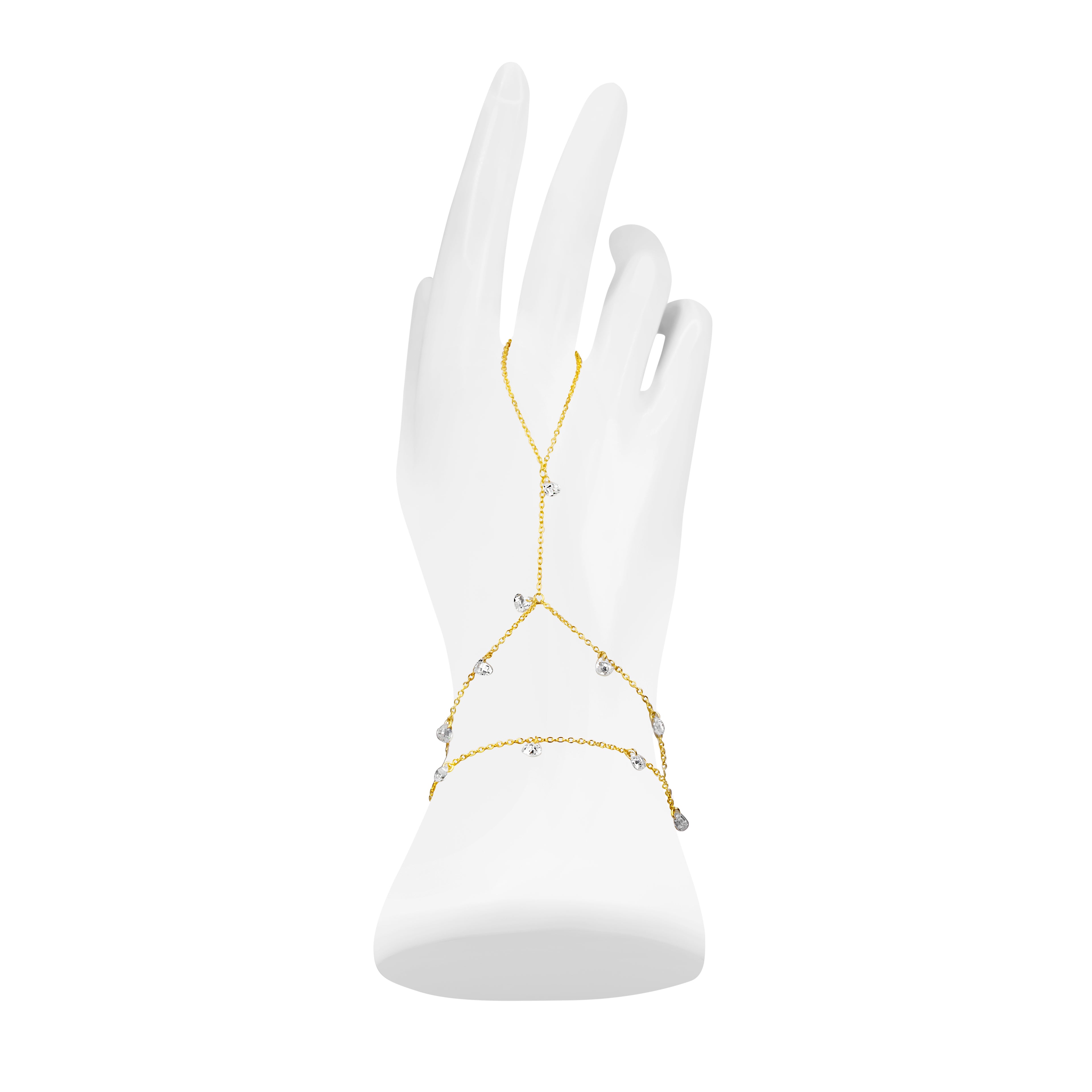 Clear Stone Heart Handchain