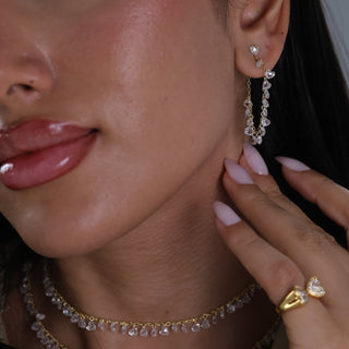 Clear Stone Hoop Earrings