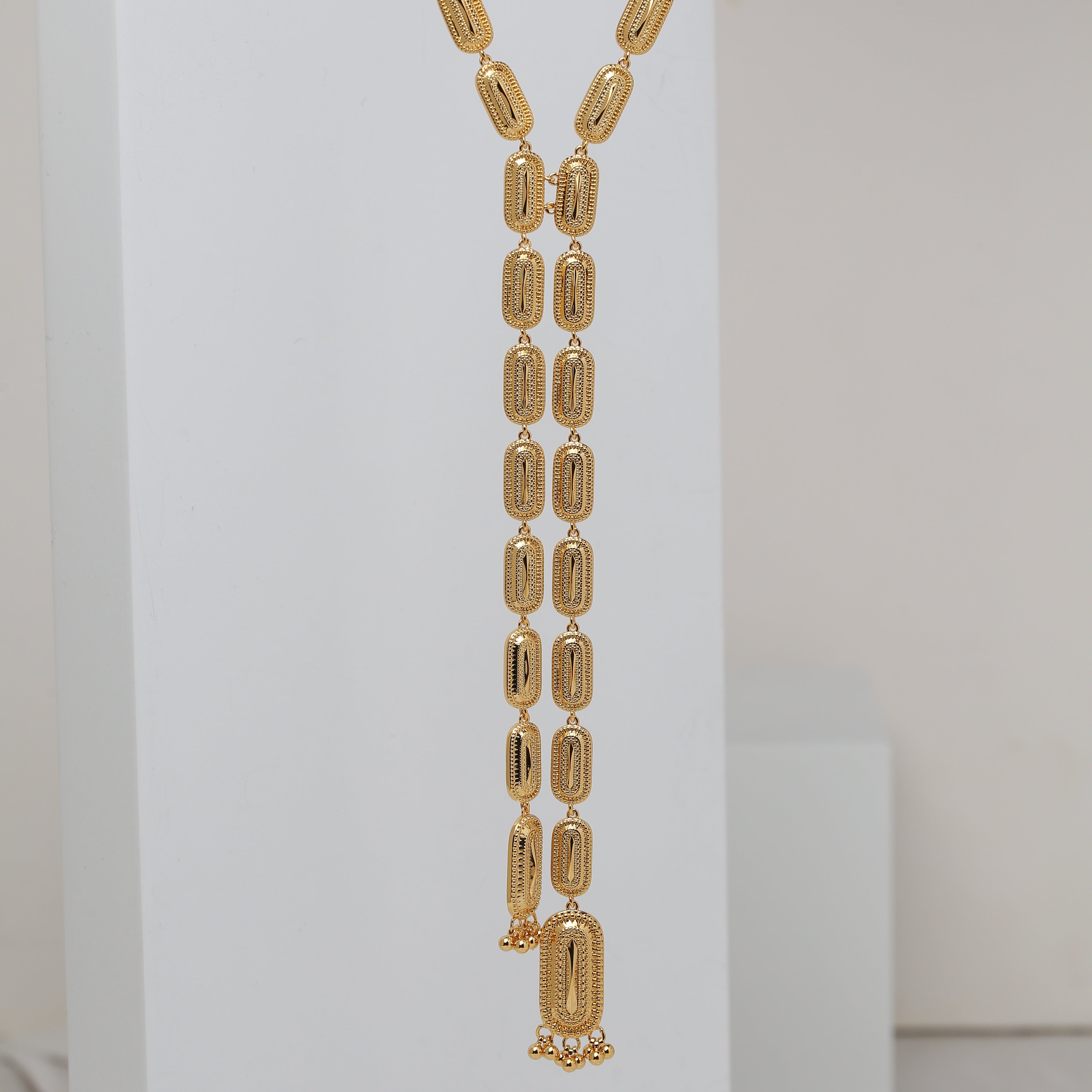 Elongated Oval Dakka Long Necklace
