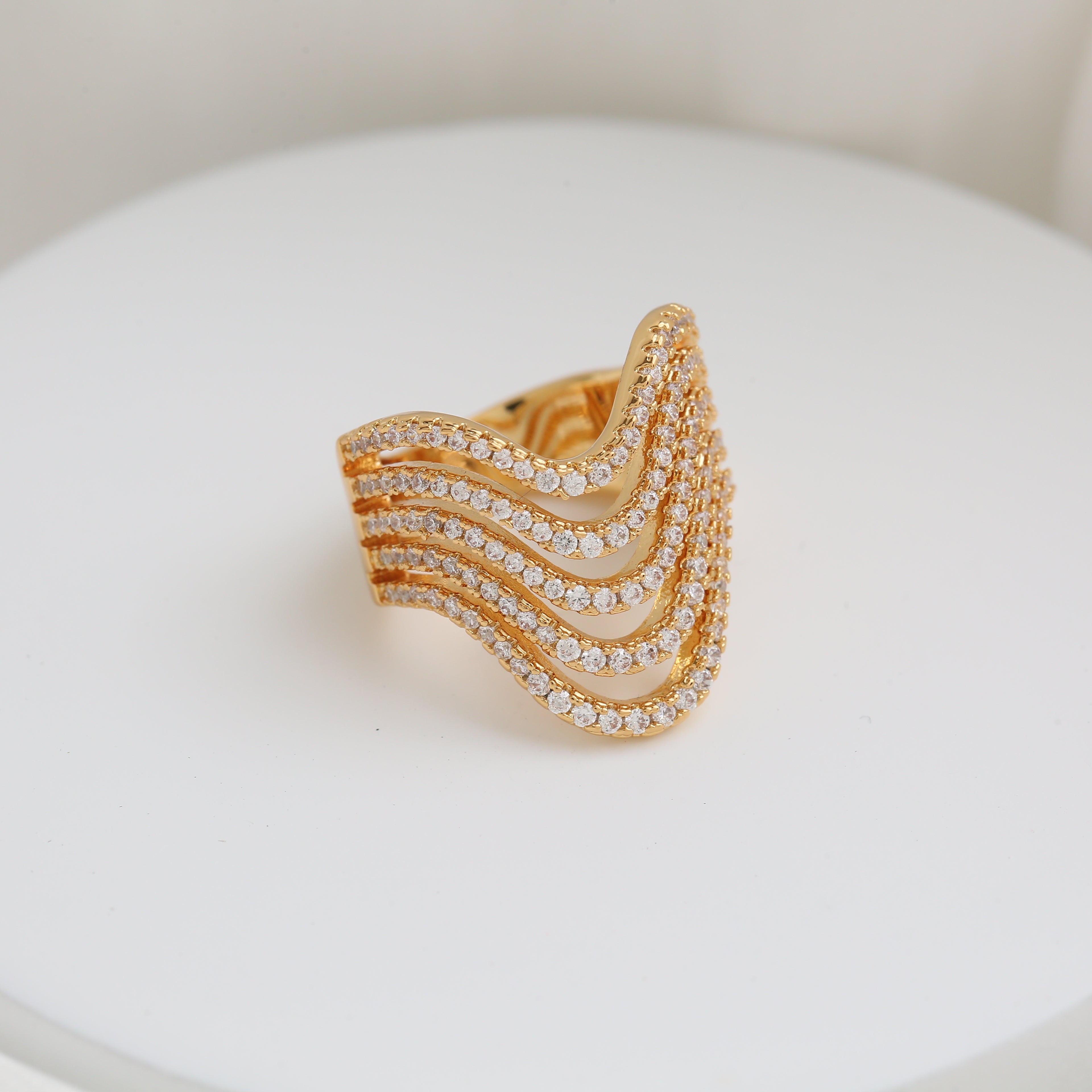 Multiple Wave Pinky Ring