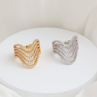 Multiple Wave Pinky Ring
