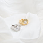 Round Stairs Pinky Ring