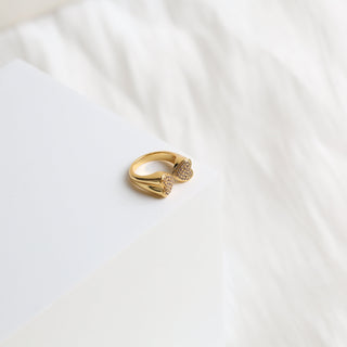 Facing Hearts Pinky Ring