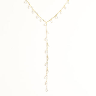 Clear Stone Pair Y-Necklace