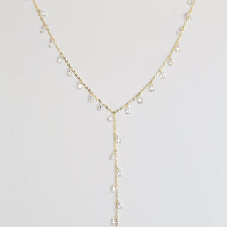 Clear Stone Pair Y-Necklace