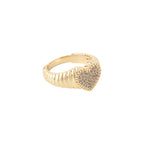 Ribbed Heart Pinky Ring