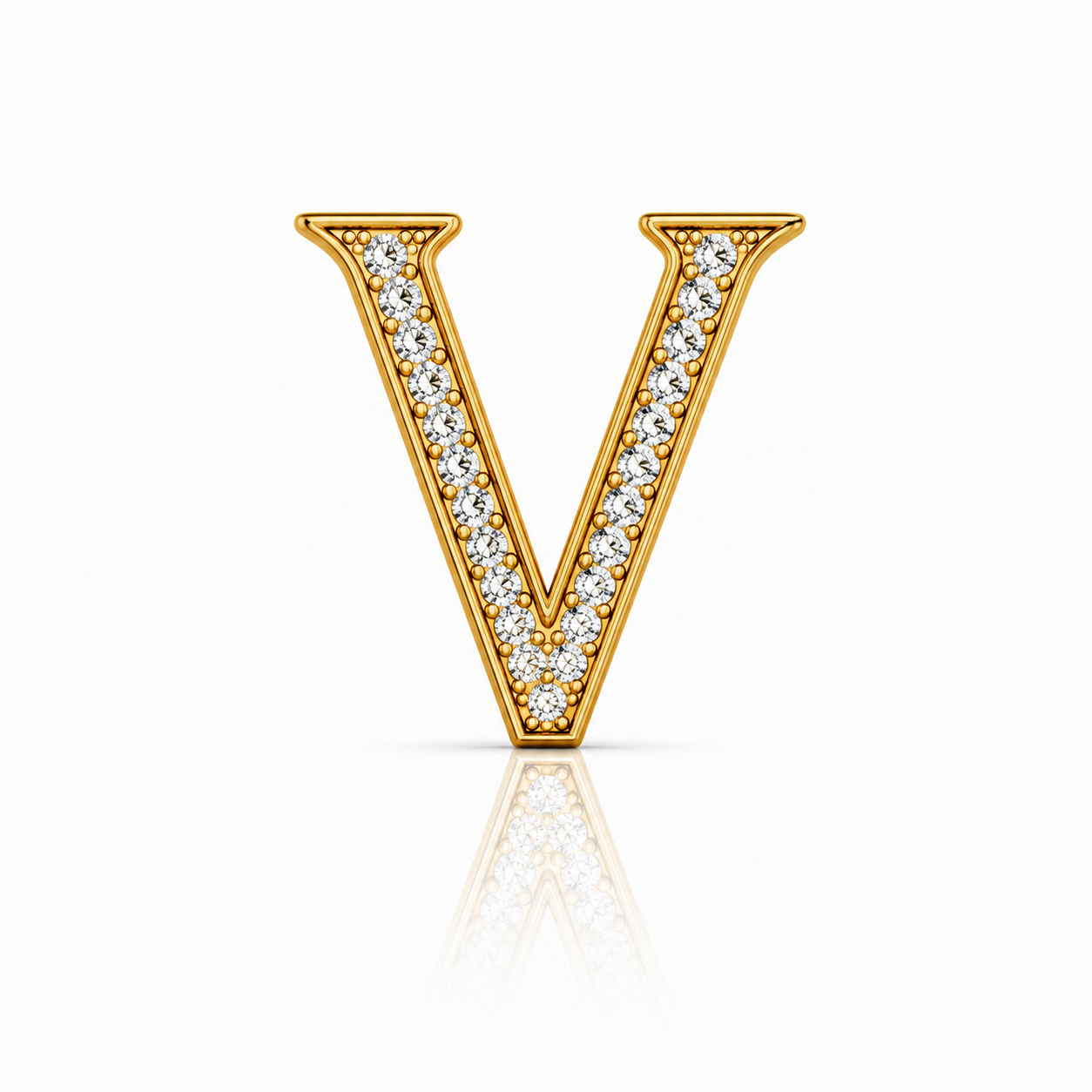 “V” Letter Charm