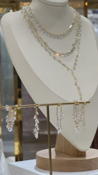 Clear Stone Pair Y-Necklace
