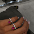 Ruby Drop Pinky Ring