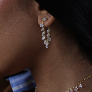 Clear Stone Hoop Earrings